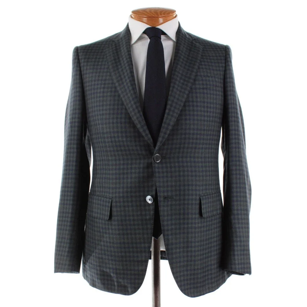 Isaia NWT Cashmere/Silk Sport Coat Size 48R (38R US) In Green & Blue Check